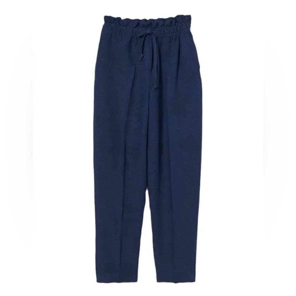 H&M Blue Linen Blend Pants(Size Small)